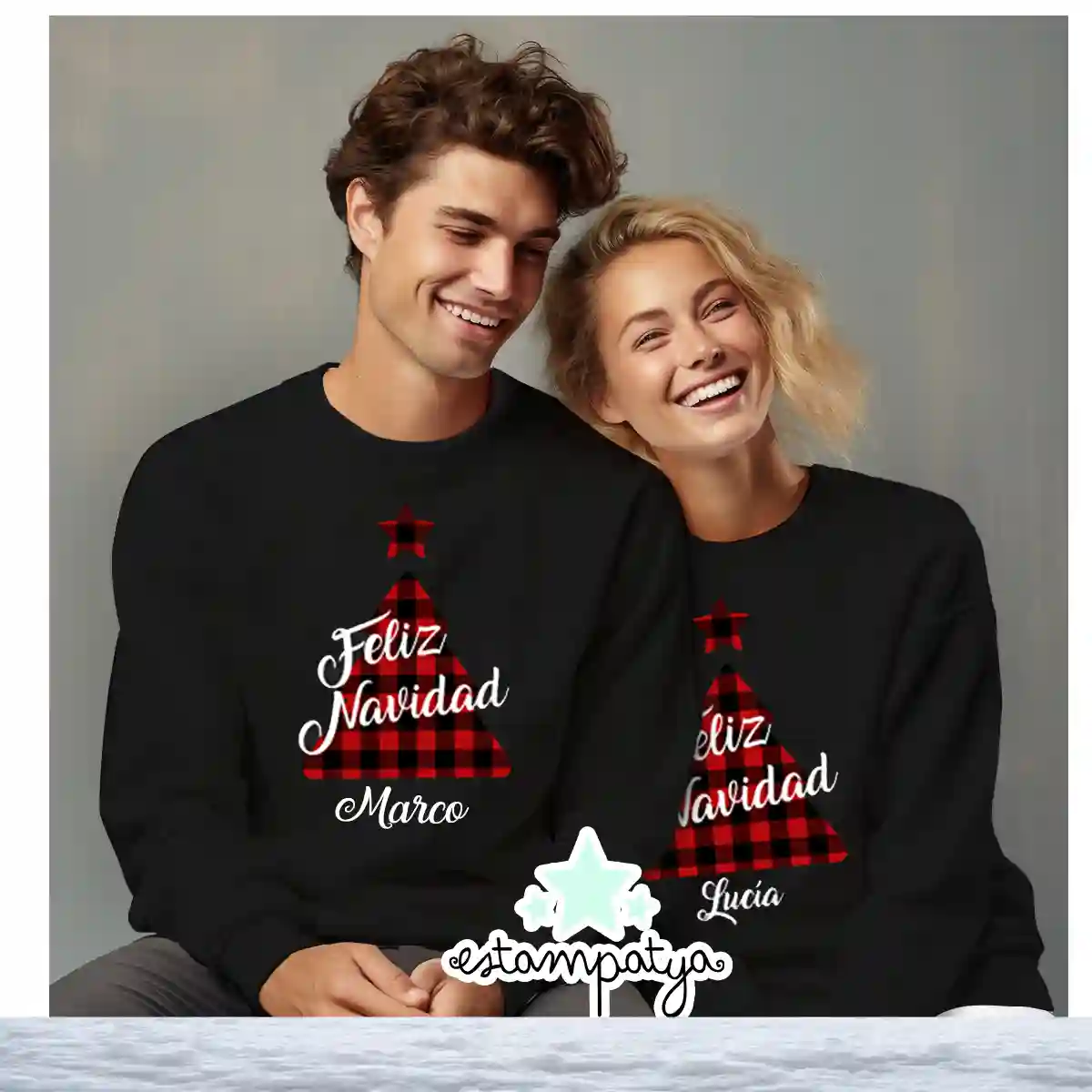 Sudadera Navidad Árbol Personalizada - Estampatya Sudadera Navidad Árbol Personalizada 1