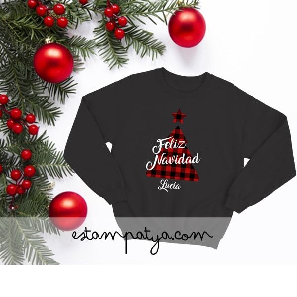 Sudadera Navidad Árbol Personalizada - Estampatya Sudadera Navidad Árbol Personalizada