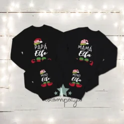 Sudaderas familia elfo para Navidad