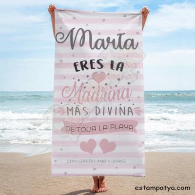 Toalla Madrina Divina personalizada - Estampatya Toalla Madrina Divina personalizada