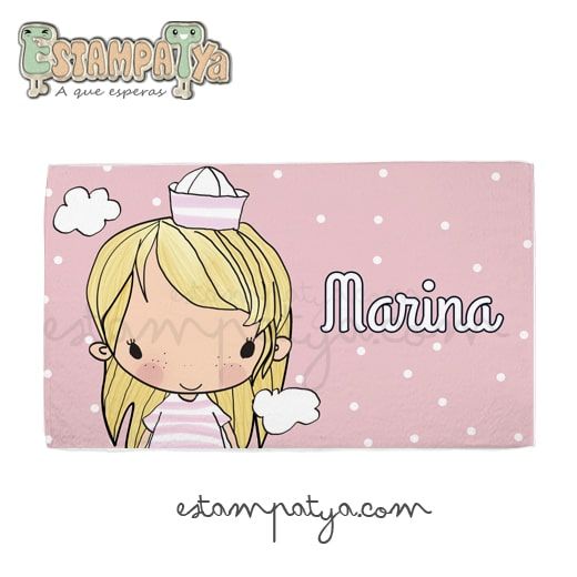 Toalla guardería personalizada marinero o marinera - Estampatya Toalla guardería personalizada marinero o marinera