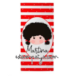 Toalla infantil personalizada niña coletas