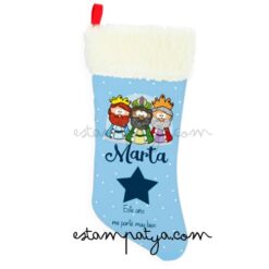 Calcetín Navidad Personalizado Reyes Magos