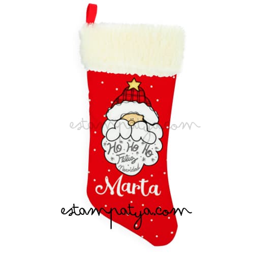 Calcetín Navidad Personalizado "Papá Noel" - Estampatya Calcetín Navidad Personalizado "Papá Noel"