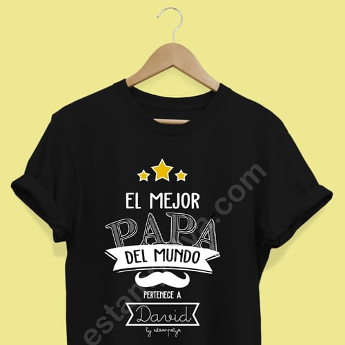 Camiseta el mejor papá del mundo pertenece a - Estampatya Camiseta el mejor papá del mundo pertenece a - Imagen 5