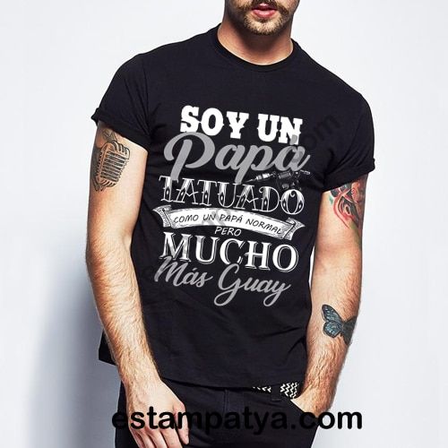 Camiseta papá tatuado - Estampatya camiseta soy un papá tatuado