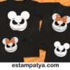 Camisetas Halloween familia calavera negras con diseño divertido para padres e hijos