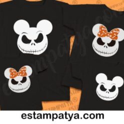 Camisetas Halloween familia calavera negras con diseño divertido para padres e hijos
