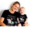 Camisetas mamá "nuestro primer día de la madre elefantes" - Estampatya camisetas para el primer día de la madre, diseño elefantes color negro