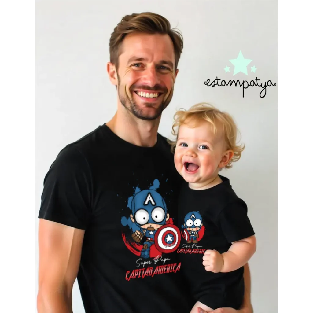 Camisetas super papá capitán america 3