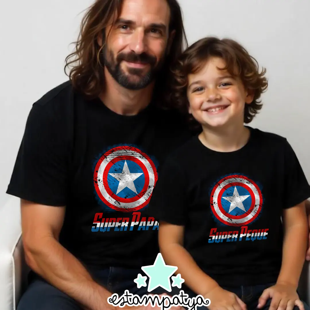 Camisetas Papá "Capitán américa super papá" - Estampatya Camisetas Papá "Capitán américa super papá" imagen