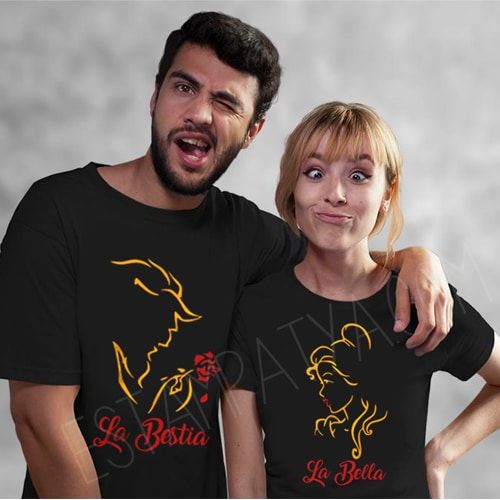 Camisetas San Valentín la bella y la bestia new - Estampatya Camisetas San Valentín la bella y la bestia new