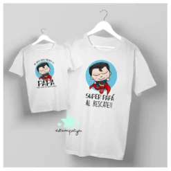 camisetas super papá al rescate. Camisetas padres e hijos