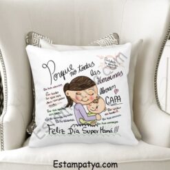 cojín feliz día super mamá personalizado