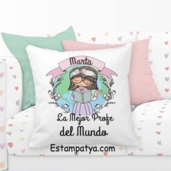 Cojin la mejor profe del mundo personalizado