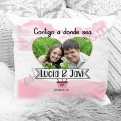 cojin san valentin personalizado contigo a donde sea