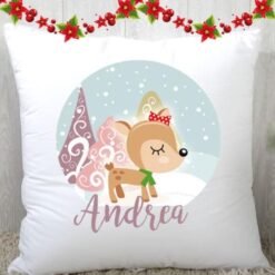 Cojin Reno Navideño con Nombre