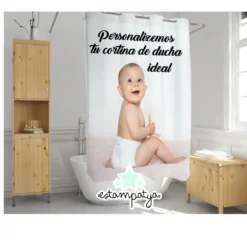 cortina de baño personalizada con foto