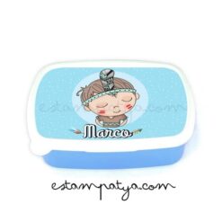Fiambrera personalizada para niños y niñas con diseño indio