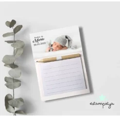 Block de notas con imán personalizado para bautizo