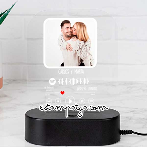 "Lámpara personalizada con foto y canción spotify" - Estampatya "Lámpara personalizada con foto y canción spotify" - Imagen 2