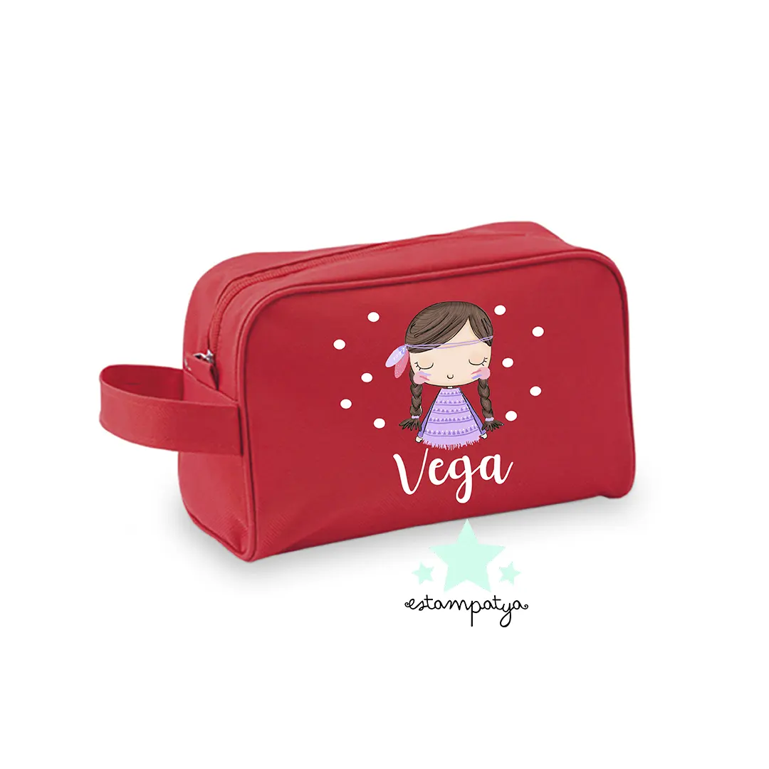 Neceser para invitados diseño india - Estampatya Neceser para invitados diseño india rojo