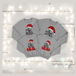 Sudadera de Navidad familiar con diseño Familia Noel