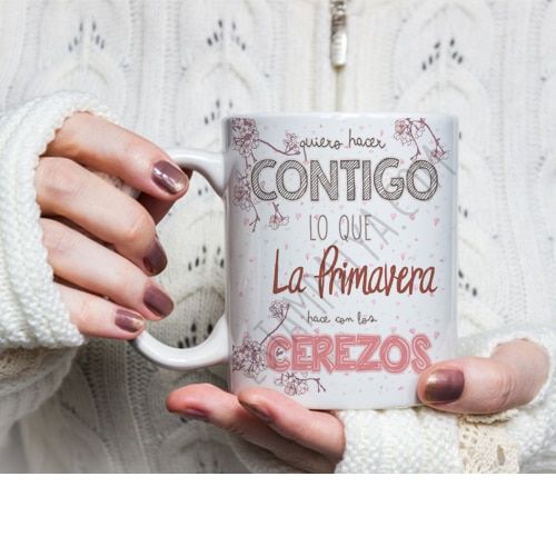 Taza quiero hacer contigo lo que la primavera hace con los cerezos - Estampatya Taza quiero hacer contigo lo que la primavera hace con los cerezos