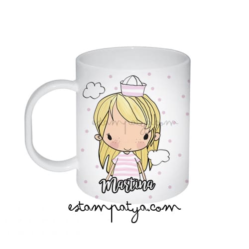 Taza Plástico personalizada marinero o marinera - Estampatya Taza Plástico personalizada marinero o marinera