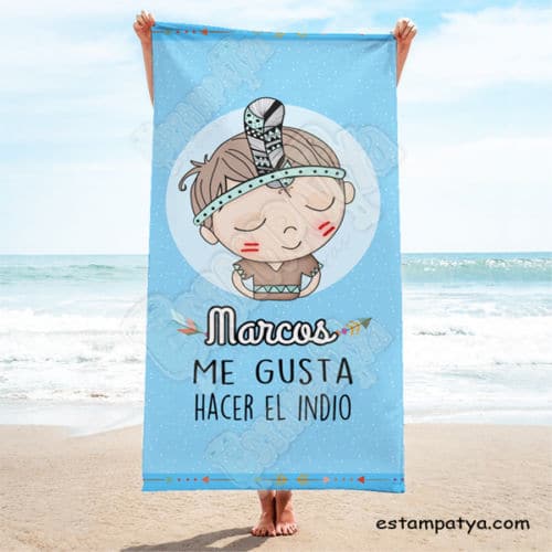 Toalla personalizada me gusta hacer el indio - Estampatya Toalla personalizada me gusta hacer el indio