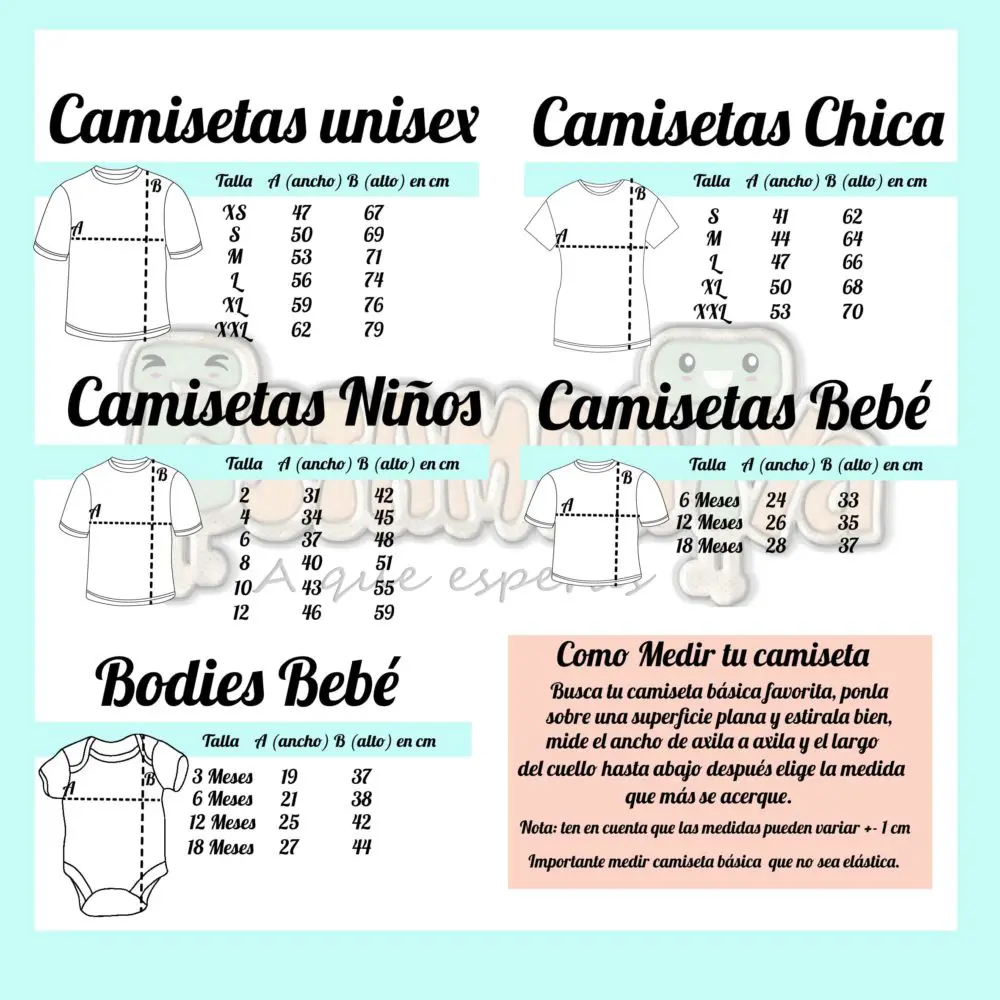 guia de tallas en cm