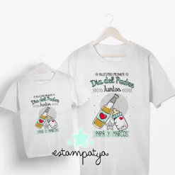 Camisetas primer día del padre botella y biberon