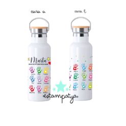 Botella Profe personalizada con manos