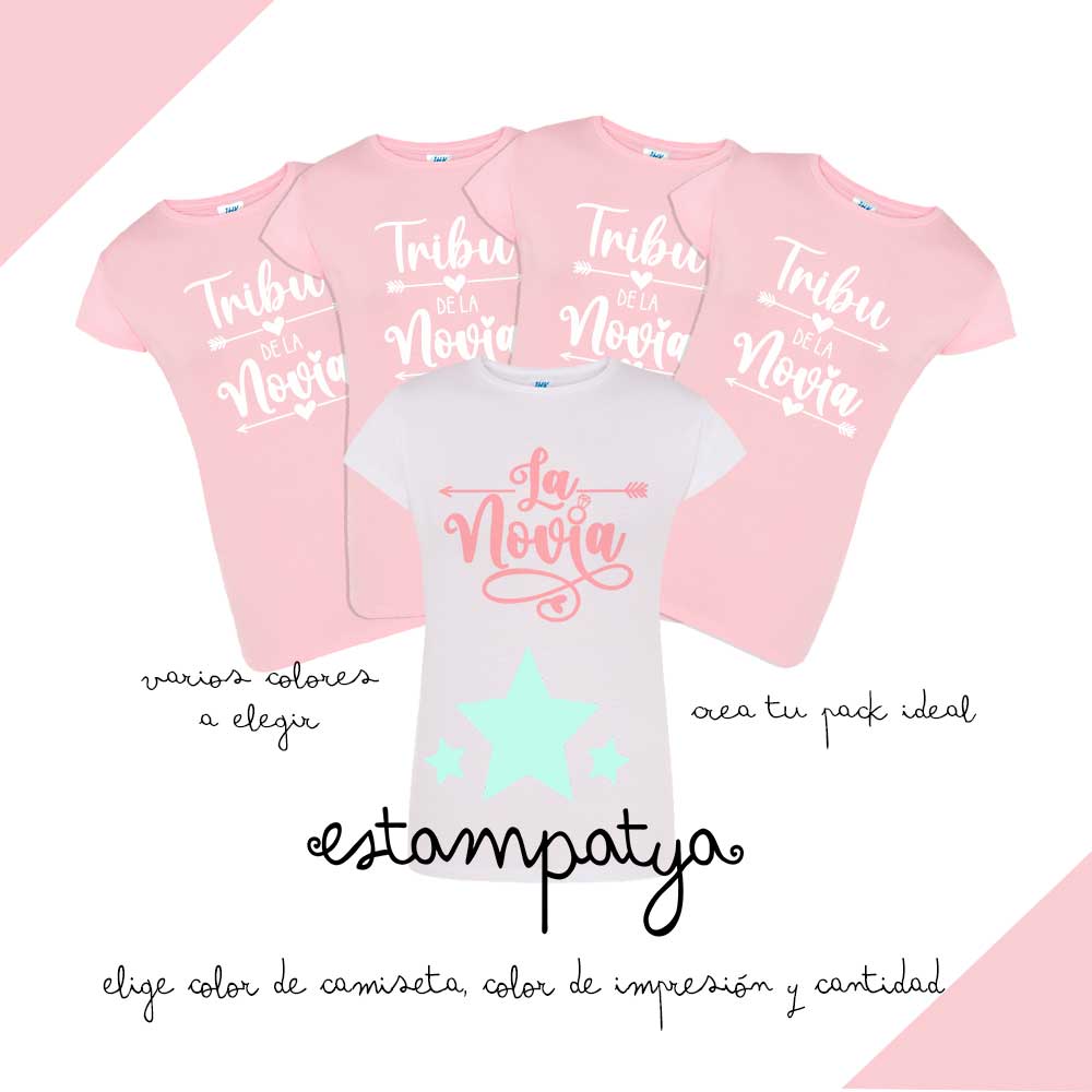 Camiseta despedida de soltera "La Tribu de la Novia" - Estampatya Camisetas despedida de soltera la tribu de la novia