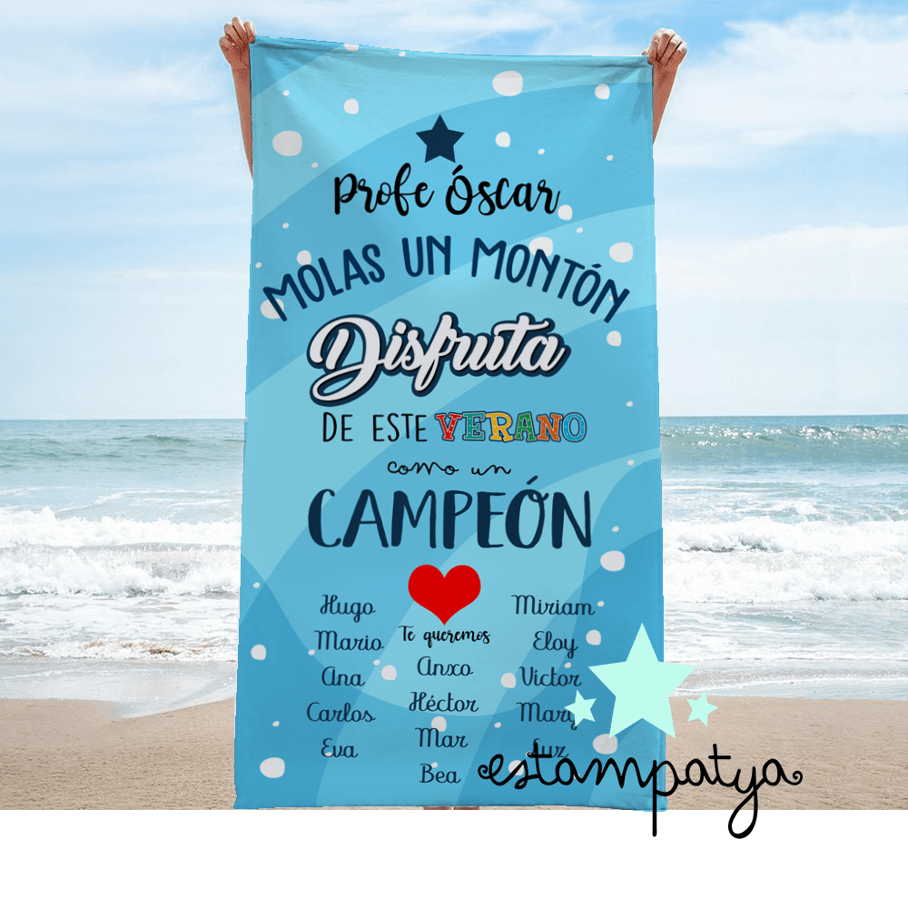 Toalla profe personalizada disfruta de este verano - Estampatya Toalla profe personalizada disfruta de este verano