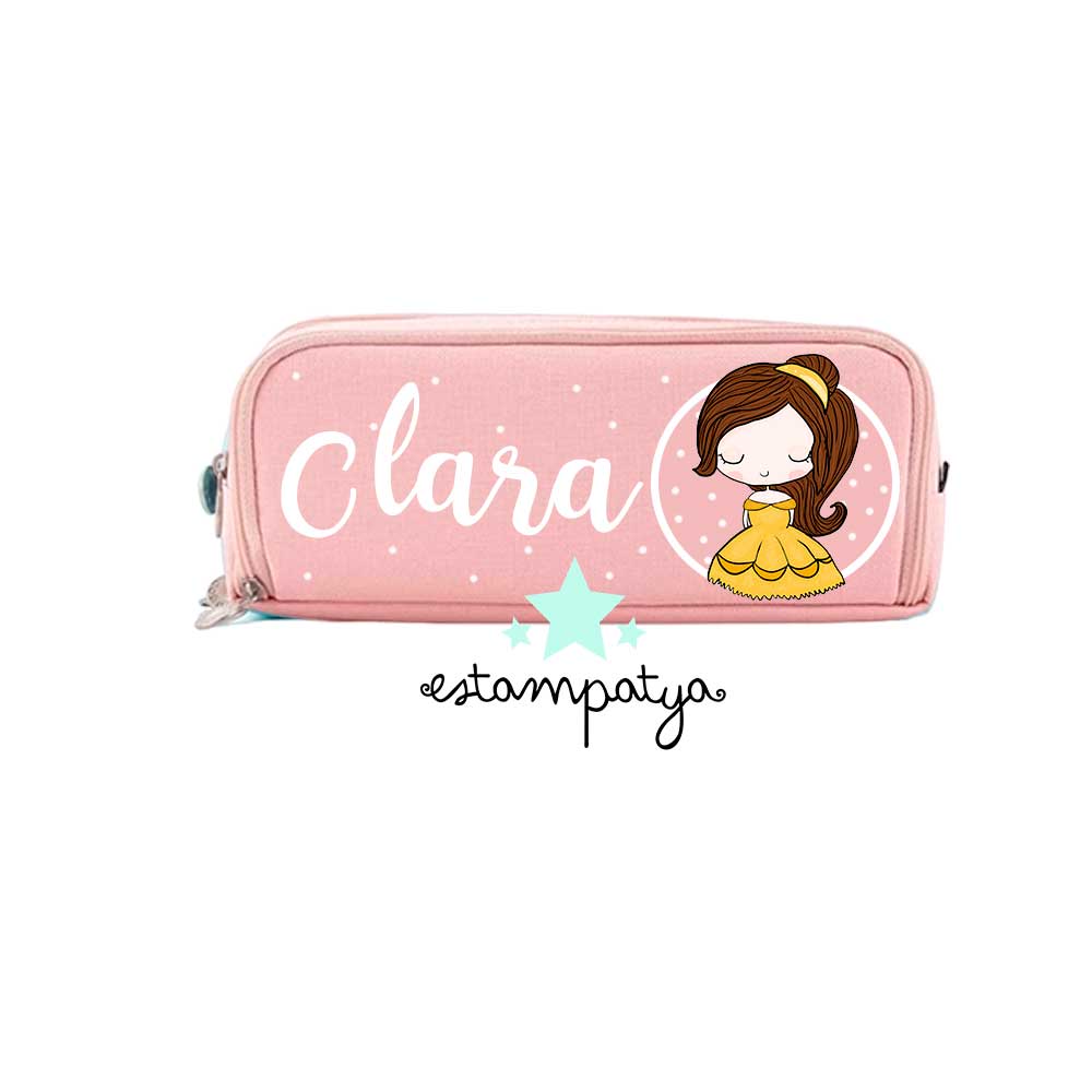 Estuche cole personalizado princesas - Estampatya estuche cole personalizado bella