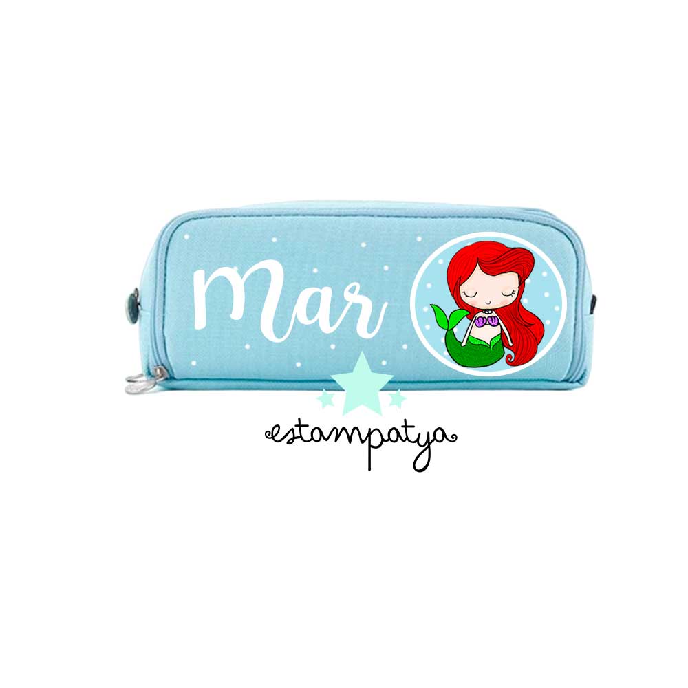 Estuche cole personalizado princesas - Estampatya estuche cole personalizado sirenita