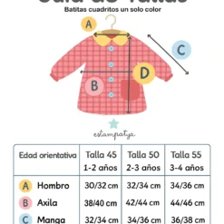 guí de tallas batas personalizadas un color