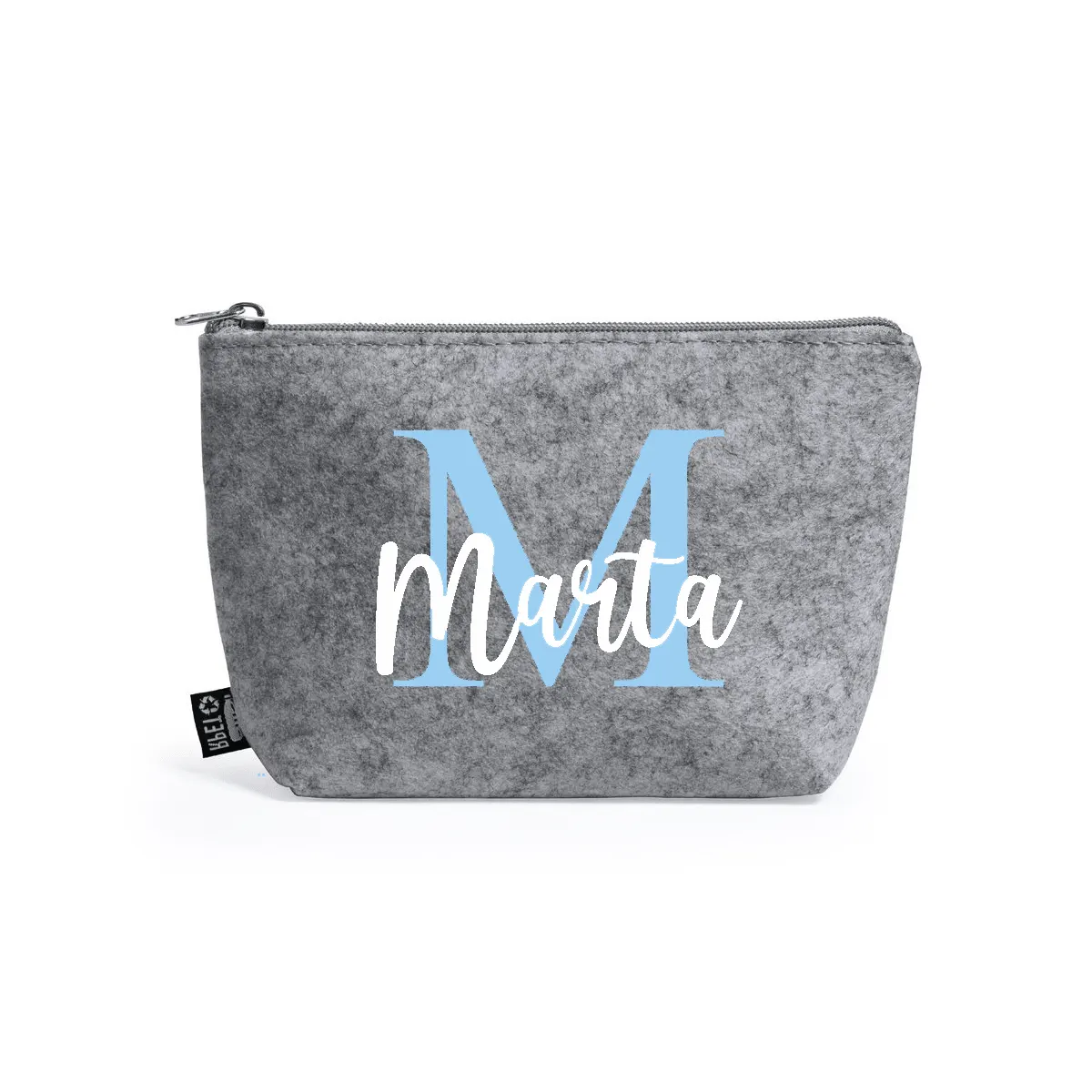 Neceser fieltro personalizado - Estampatya Neceser fieltro personalizado celeste