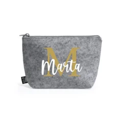 Neceser fieltro personalizado - Estampatya Neceser fieltro personalizado dorado