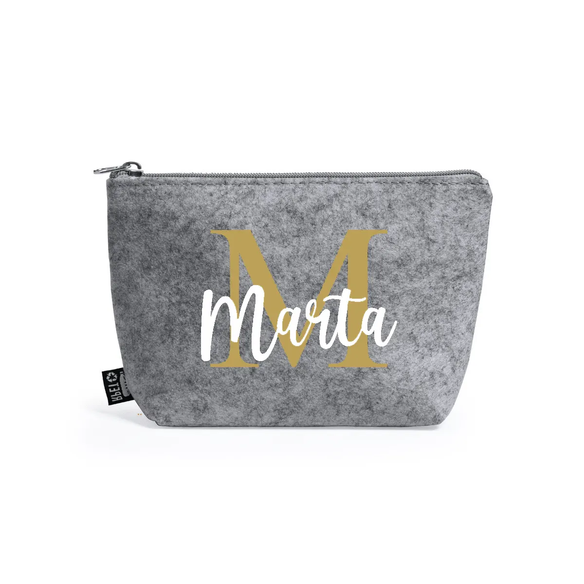 Neceser fieltro personalizado - Estampatya Neceser fieltro personalizado dorado