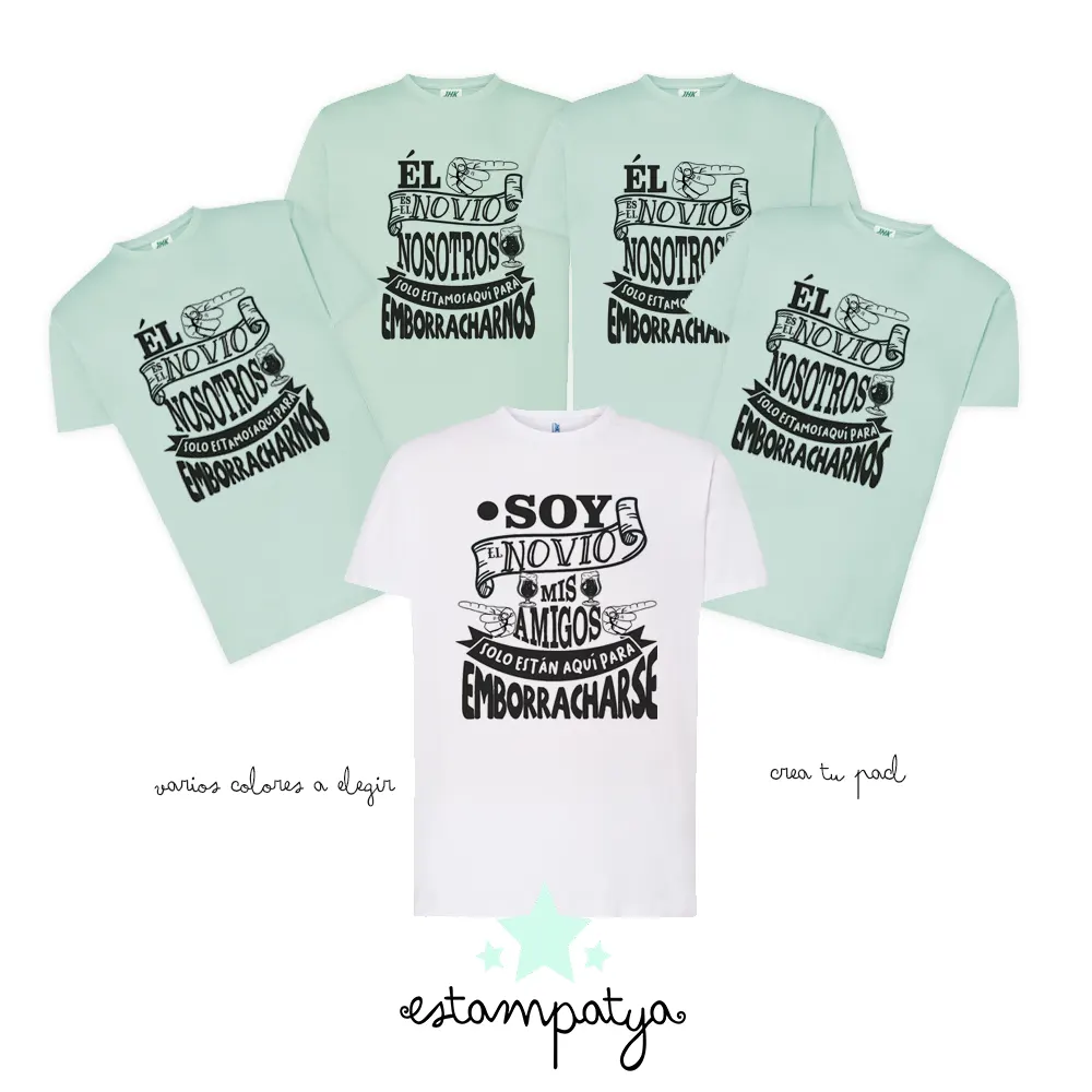 Camiseta despedida de soltero emborracharse - Estampatya Camiseta despedida de soltero emborracharse mint