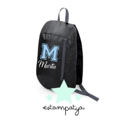 Mochila comunión nombre e inicial colores - Estampatya Mochila comunión nombre e inicial colores azul