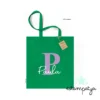 Bolsa con nombre e inicial para invitados - Estampatya Bolsa con nombre e inicial para eventos verde
