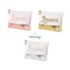 Neceser Top con nombre para invitados dorado, plata y rosa