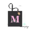 Bolsa con nombre e inicial para invitados negro
