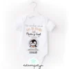 "Body personalizado para boda con diseño de pingüino"