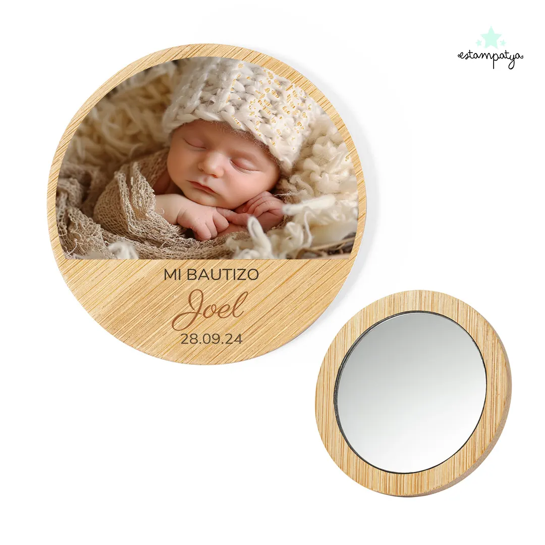 Espejo personalizado Bautizo con foto - Estampatya Espejo personalizado Bautizo 3