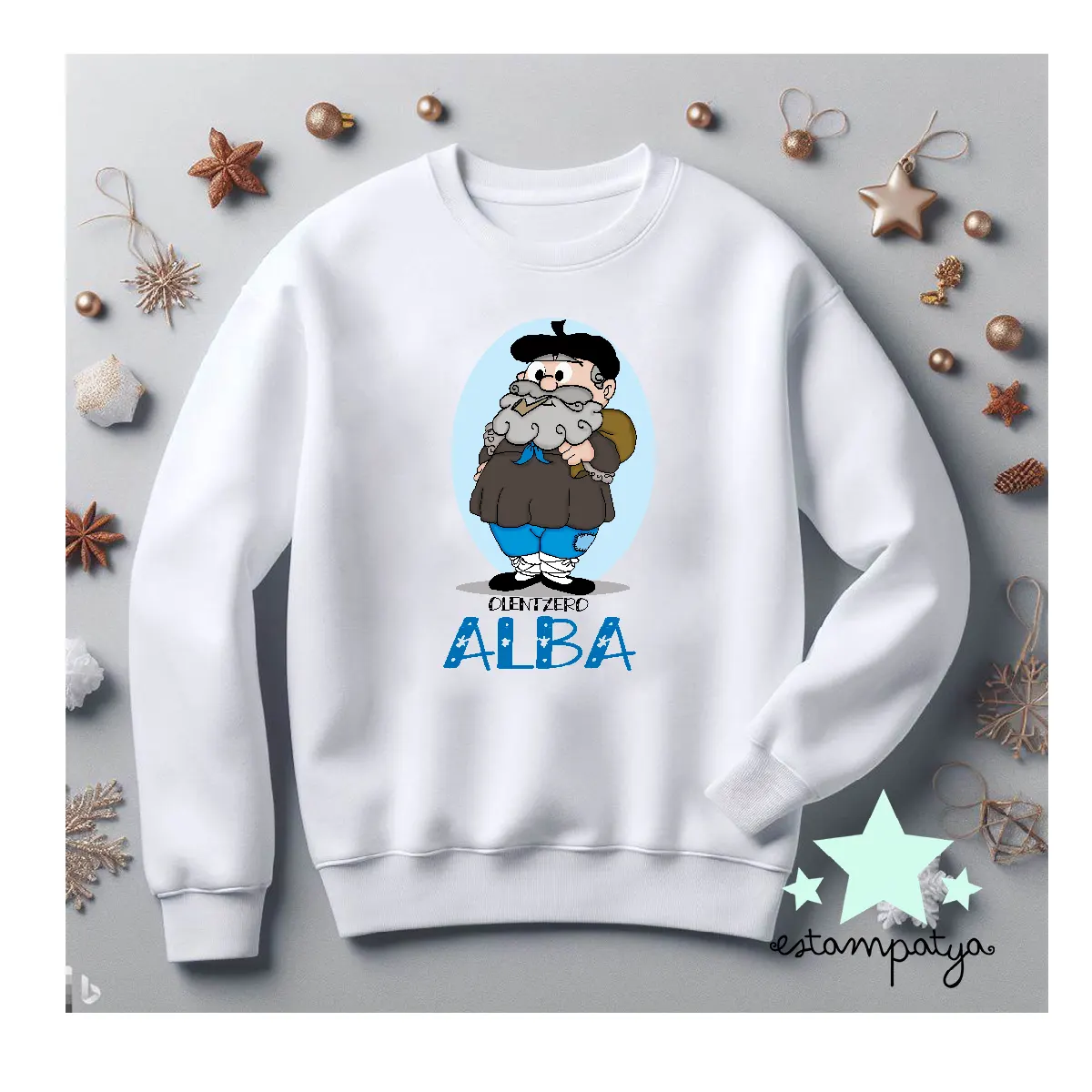 Sudadera personalizada Olentzero - Estampatya Sudadera personalizada Olentzero