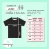 Guía de tallas camisetas unisex